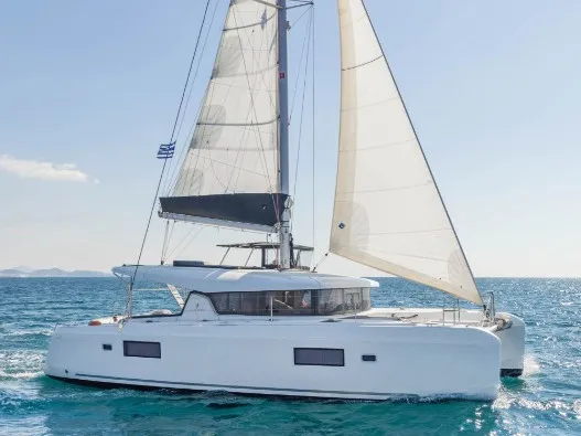 Amici, a Lagoon 42 catamaran at Athens, Greece