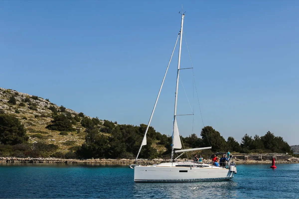 Exterior view of Porto Tolero, a Jeanneau Sun Odyssey 349 sailboat at Grad Ploče, Croatia
