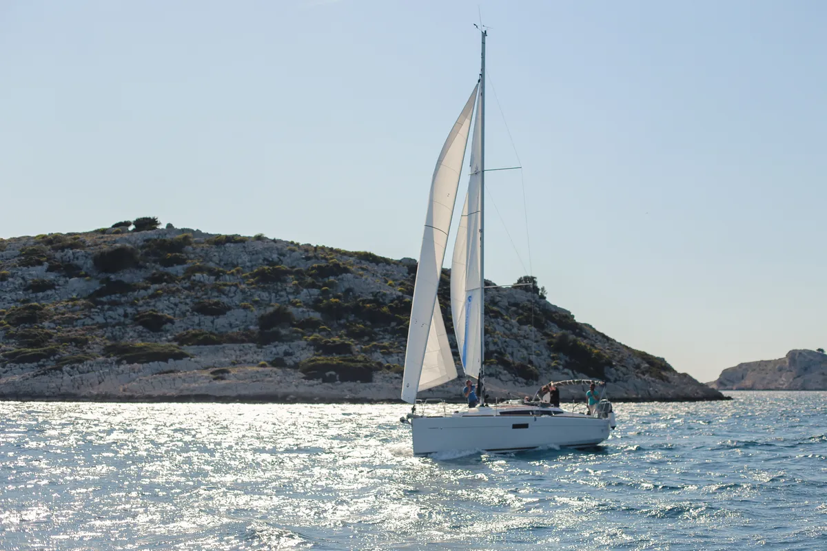 Exterior view of Porto Tolero, a Jeanneau Sun Odyssey 349 sailboat at Grad Ploče, Croatia