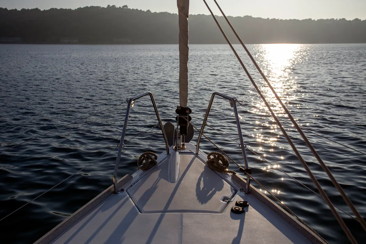 Exterior view of Vanila, a Dufour 360 GL sailboat at Mali Lošinj, Croatia
