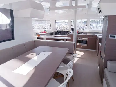 Salon of Jojo, a Bali Catspace catamaran at Plan-d'Aups-Sainte-Baume, France