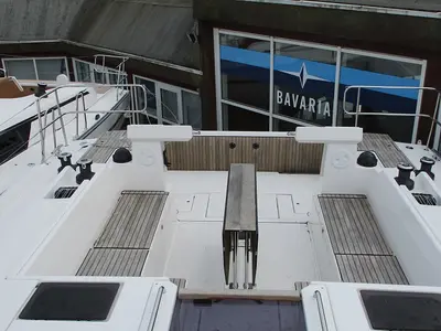 Deck of ONE, a Bavaria C45 sailboat at Fisksätra, Sweden