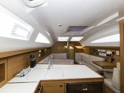 Salon of Lady Blue, a Elan Impression 40.1 sailboat at Zadar, Croatia