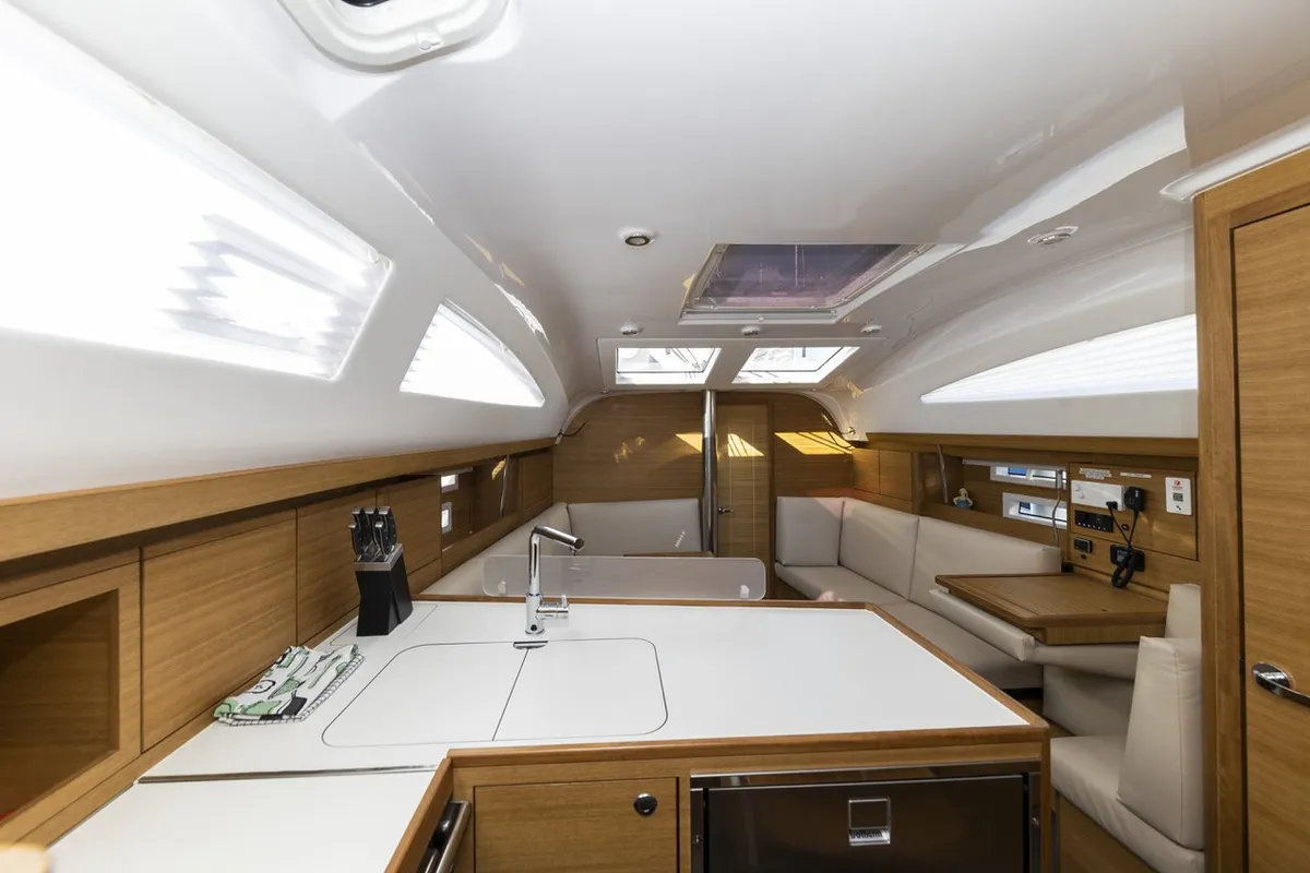 Salon of Lady Blue, a Elan Impression 40.1 sailboat at Zadar, Croatia