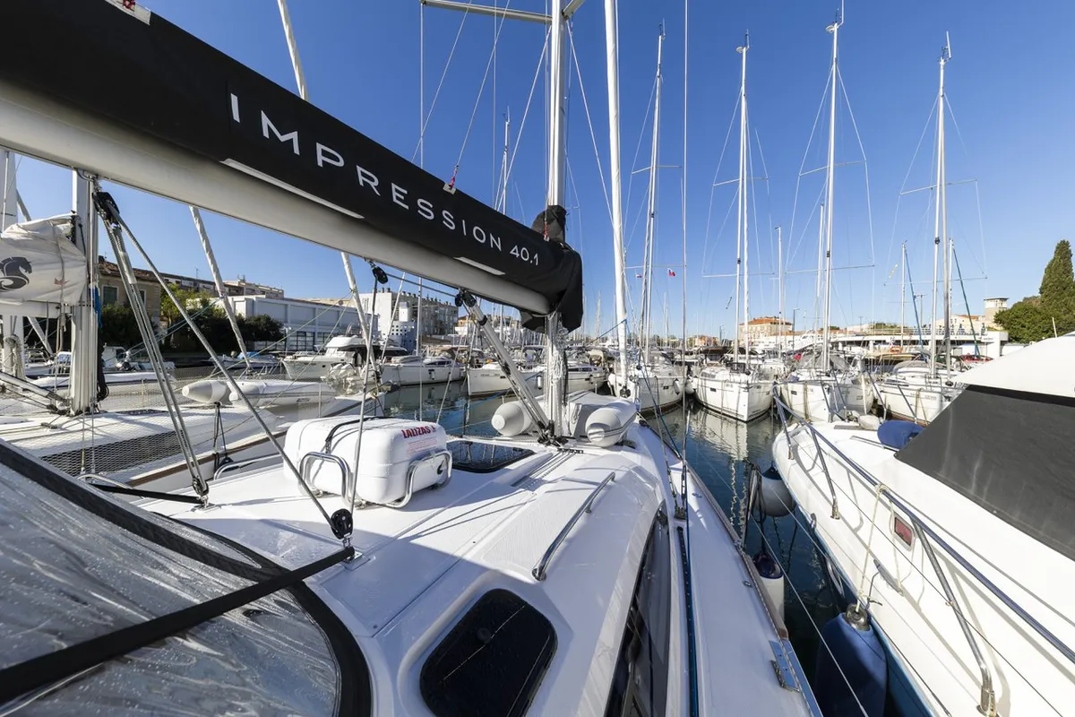 Galley of Lady Blue, a Elan Impression 40.1 sailboat at Zadar, Croatia