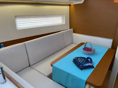 Just Happy, a Jeanneau Sun Odyssey 380 sailboat at Fethiye, Turkey