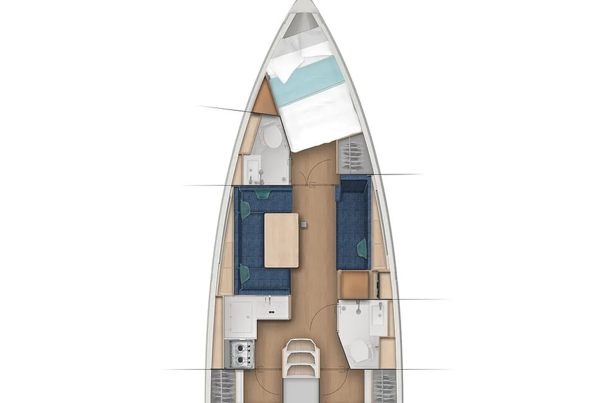 Just Happy, a Jeanneau Sun Odyssey 380 sailboat at Fethiye, Turkey