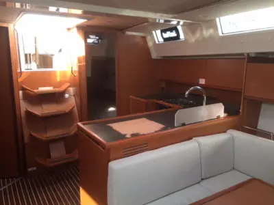 Salon of Alnair, a Bavaria C45 Holiday sailboat at Salerno, Italy