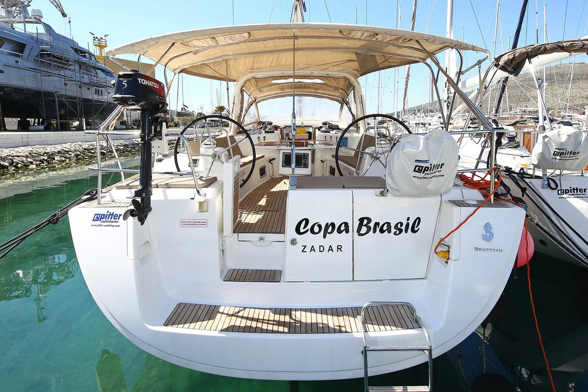 Exterior view of Copa Brasil, a Beneteau Oceanis 50 Family sailboat at Grad Pula, Croatia