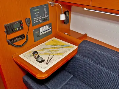 Salon of Lirica, a Bavaria Cruiser 37 sailboat at Split, Croatia