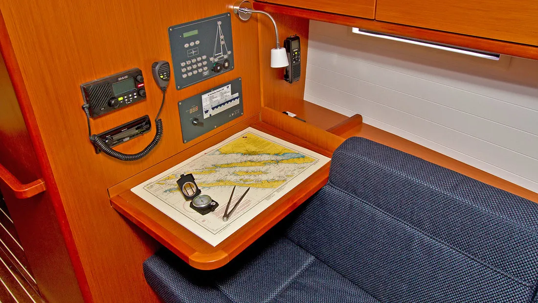 Salon of Lirica, a Bavaria Cruiser 37 sailboat at Split, Croatia