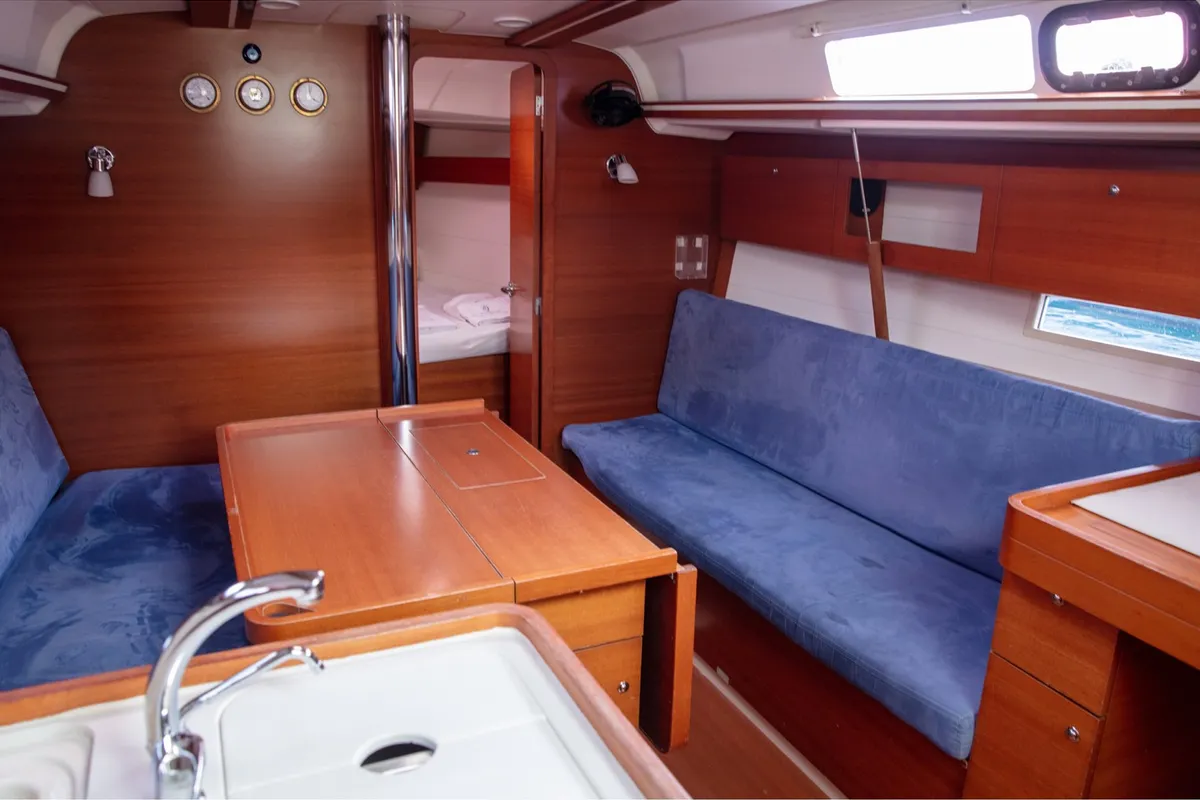 Salon of Lemar, a Dufour 335 Grand Large sailboat at Marmaris, Turkey