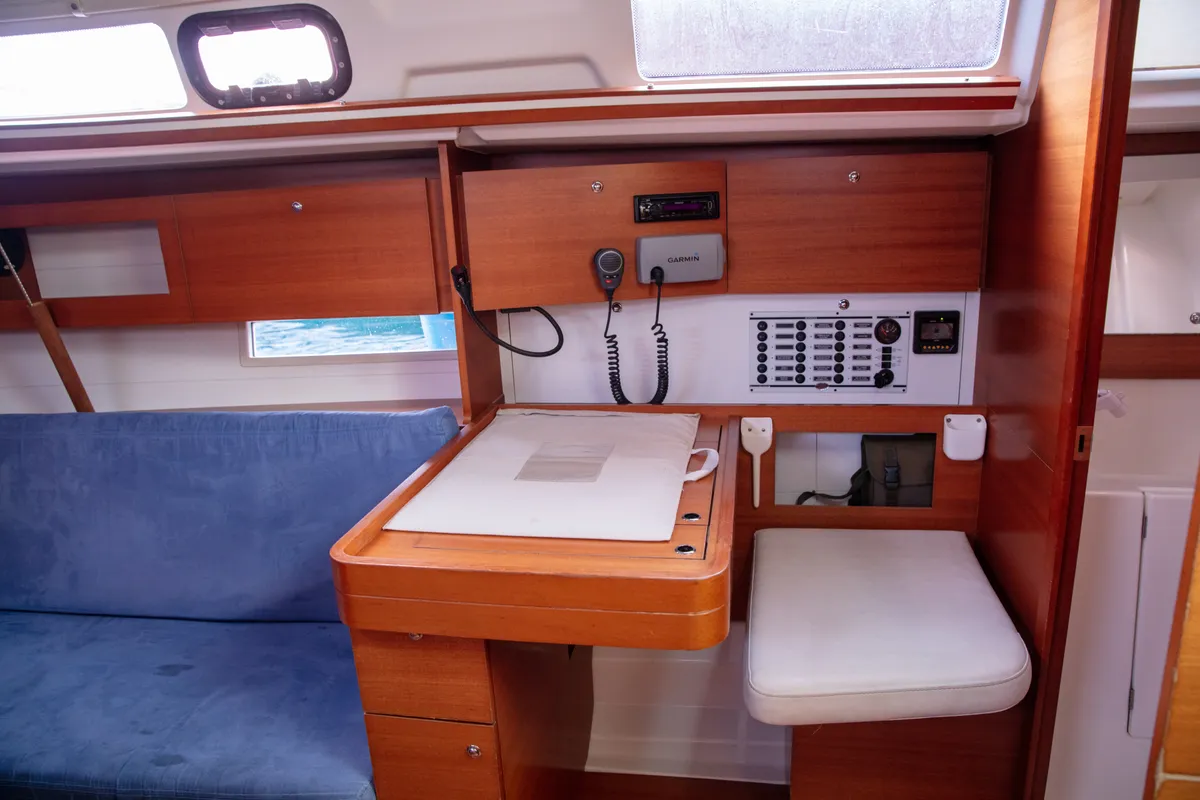 Salon of Lemar, a Dufour 335 Grand Large sailboat at Marmaris, Turkey
