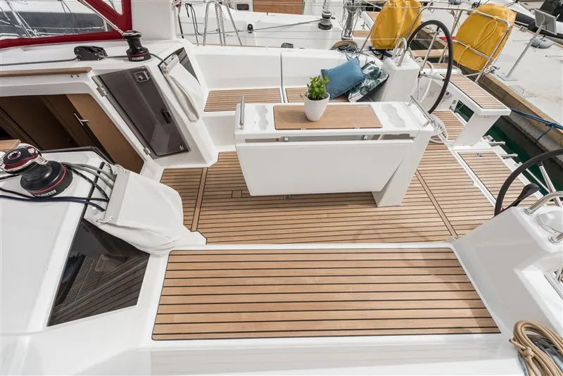 Deck of Majano, a Beneteau Oceanis 38.1 sailboat at Split, Croatia