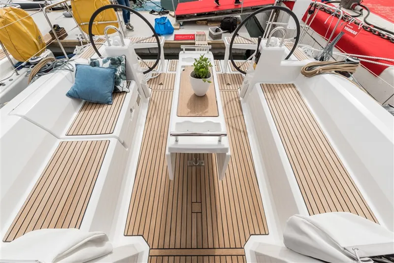 Deck of Majano, a Beneteau Oceanis 38.1 sailboat at Split, Croatia