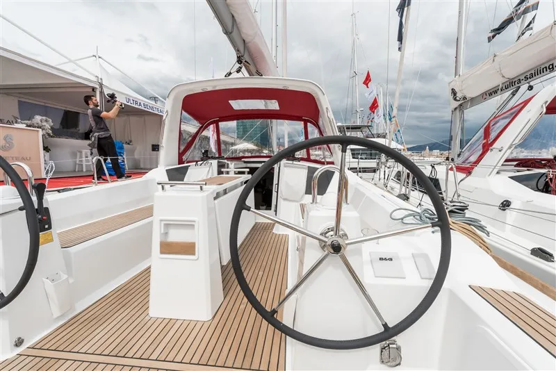 Cockpit of Majano, a Beneteau Oceanis 38.1 sailboat at Split, Croatia