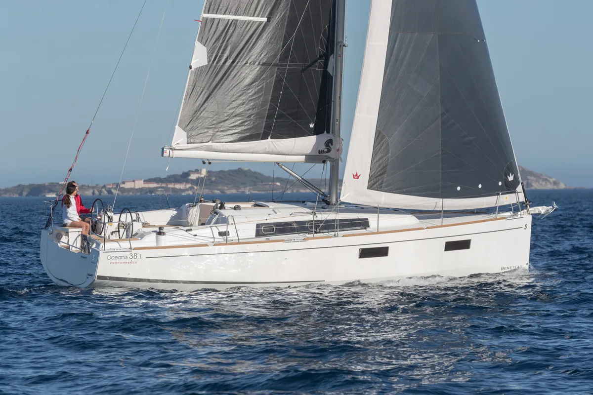 Exterior view of Majano, a Beneteau Oceanis 38.1 sailboat at Split, Croatia