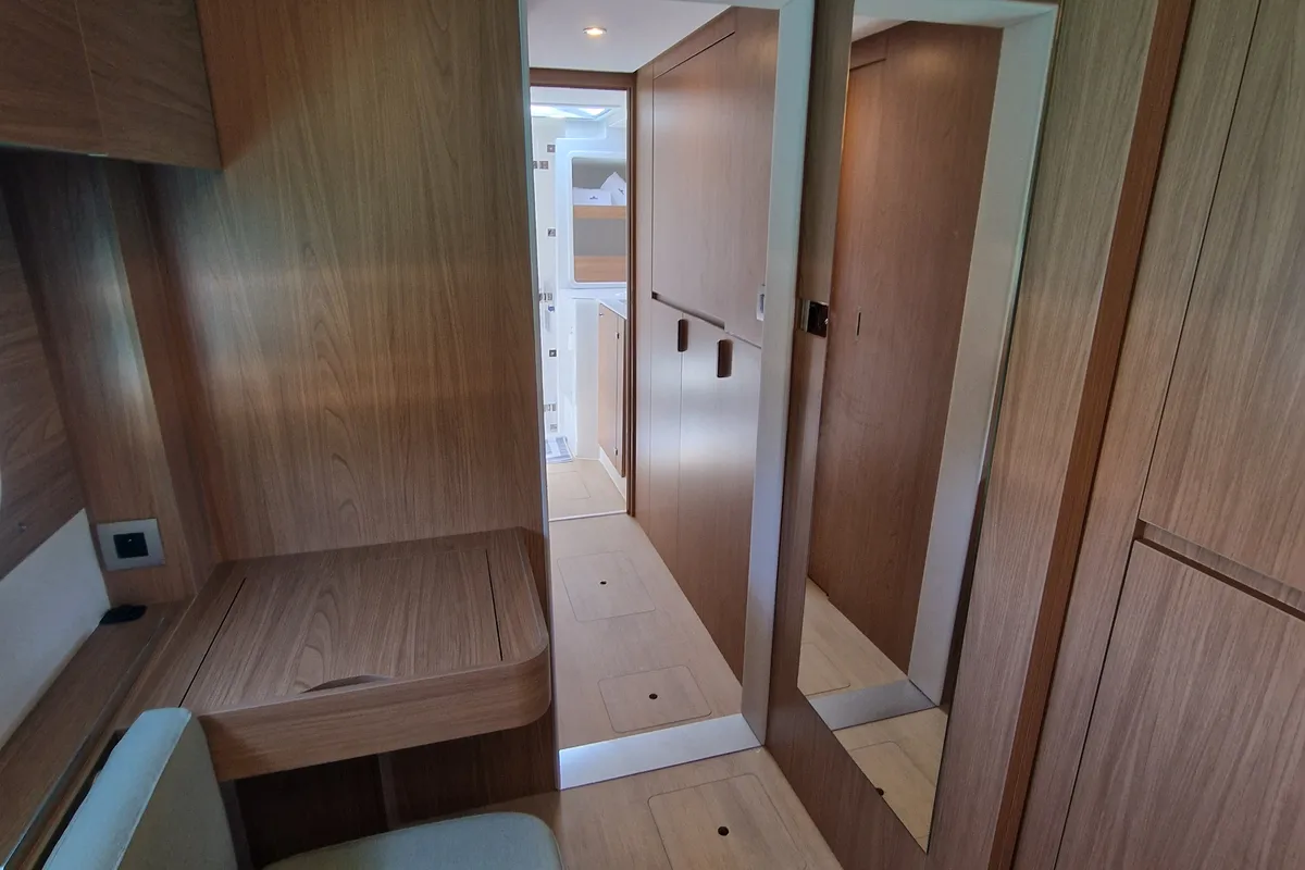 Cabin on Selene, a Bali Catspace catamaran at Kontokali, Greece