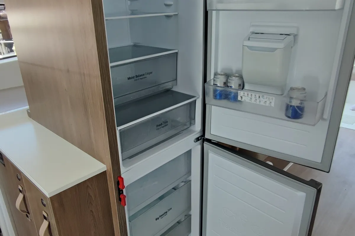 Galley of Serenity, a Bali 4.2 catamaran at Municipal Unit of Apollonioi, Greece