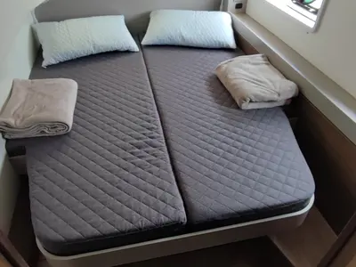 Cabin on Serenity, a Bali 4.2 catamaran at Municipal Unit of Apollonioi, Greece