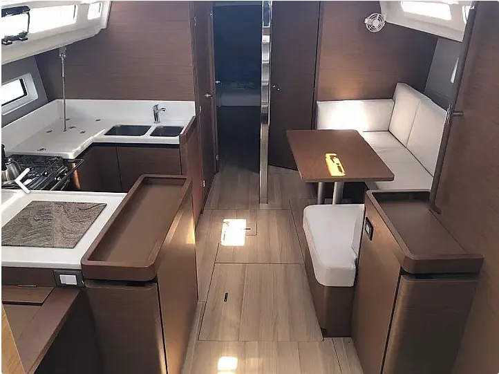 Salon of Tikal III, a Jeanneau Sun Odyssey 440 sailboat at Municipal Unit of Lefkada, Greece
