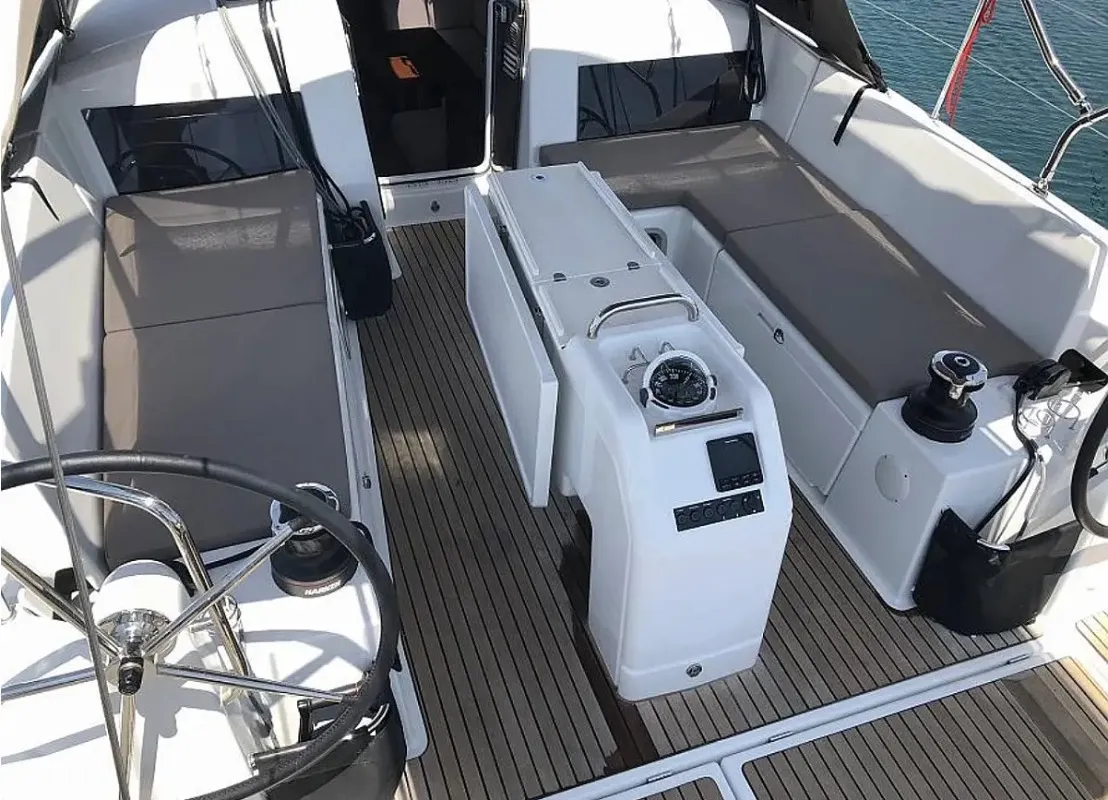 Tikal III, a Jeanneau Sun Odyssey 440 sailboat at Municipal Unit of Lefkada, Greece