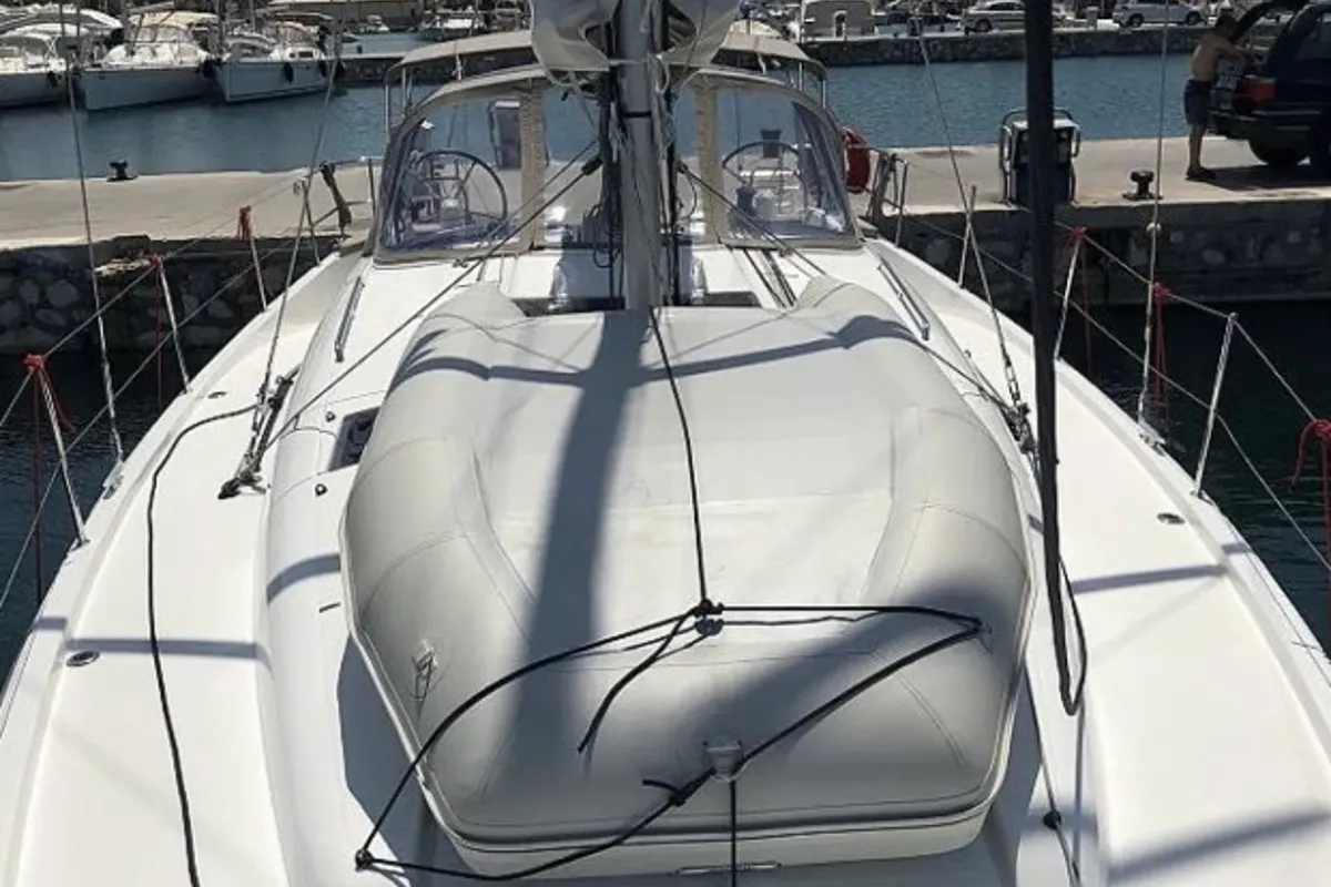 Tikal III, a Jeanneau Sun Odyssey 440 sailboat at Municipal Unit of Lefkada, Greece