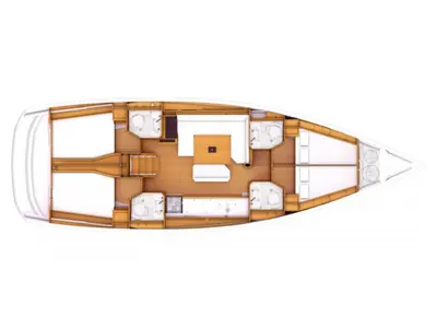 Floor plan of Jack, a Jeanneau Sun Odyssey 479 sailboat at Athens, Greece