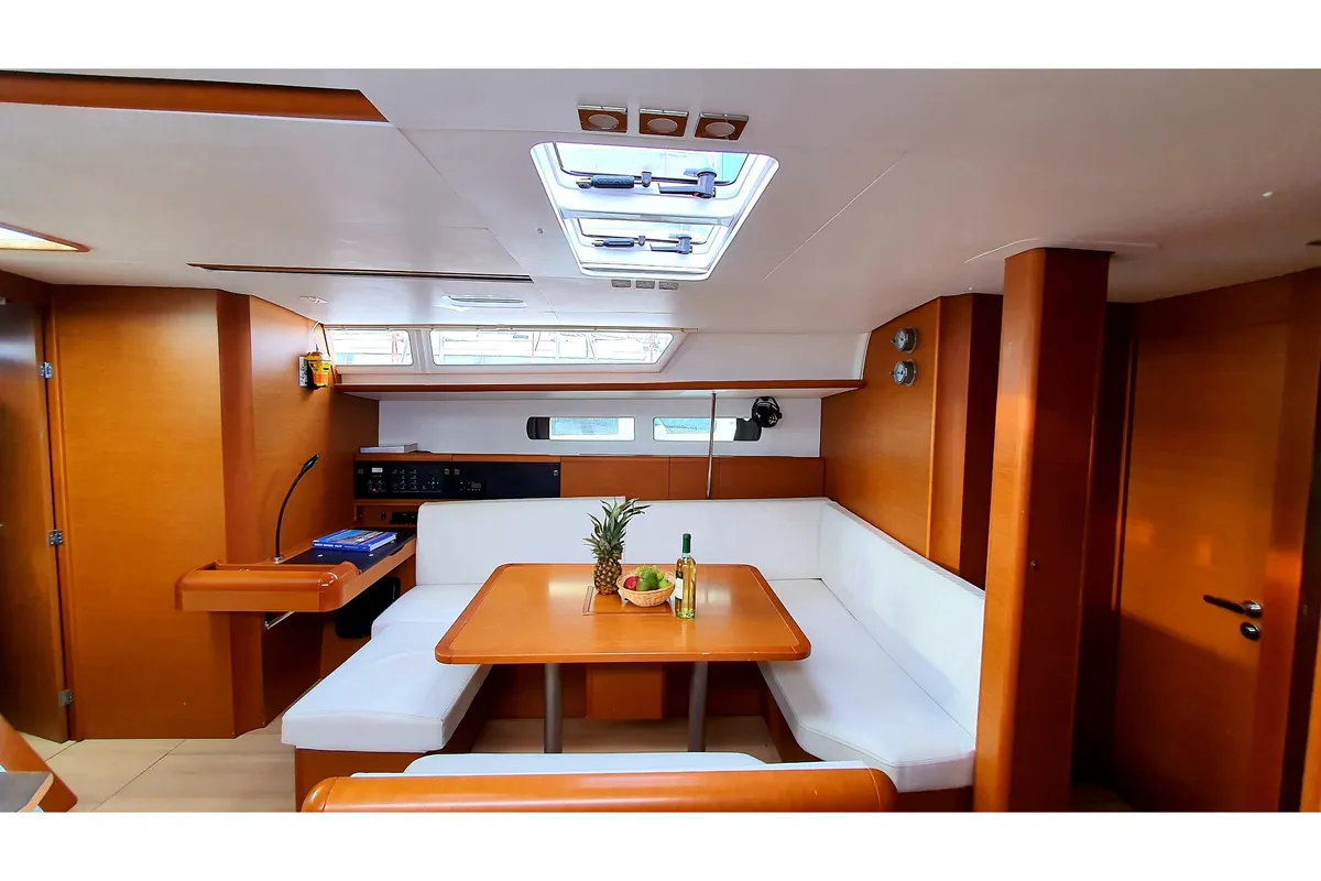 Salon of Jack, a Jeanneau Sun Odyssey 479 sailboat at Athens, Greece