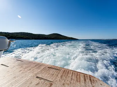 Star Trek, a Beneteau Gran Turismo 41 motor yacht at Grad Šibenik, Croatia