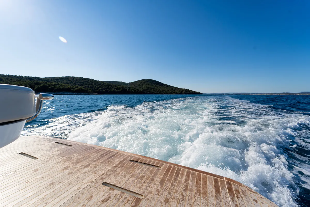 Star Trek, a Beneteau Gran Turismo 41 motor yacht at Grad Šibenik, Croatia