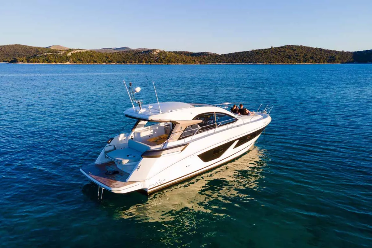 Star Trek, a Beneteau Gran Turismo 41 motor yacht at Grad Šibenik, Croatia