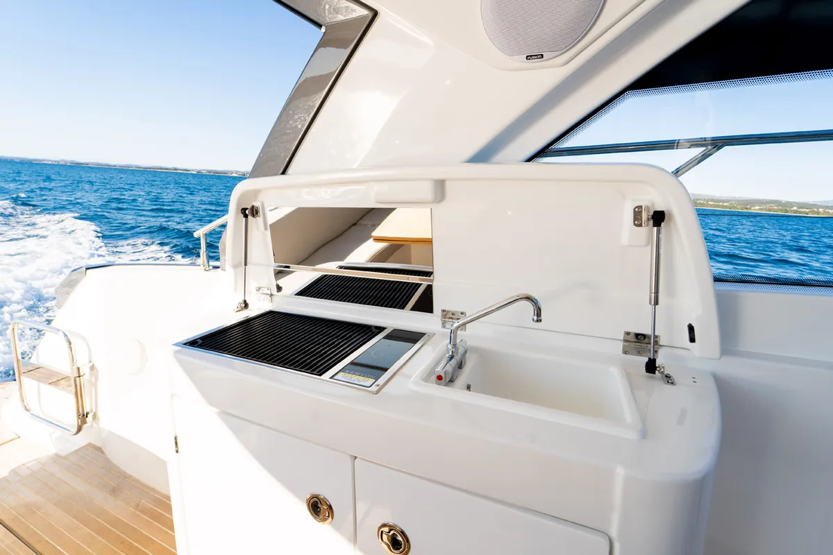 Star Trek, a Beneteau Gran Turismo 41 motor yacht at Grad Šibenik, Croatia