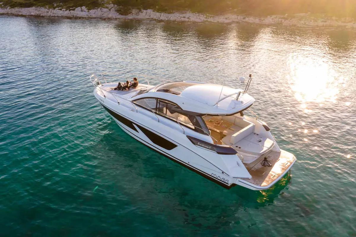 Star Trek, a Beneteau Gran Turismo 41 motor yacht at Grad Šibenik, Croatia