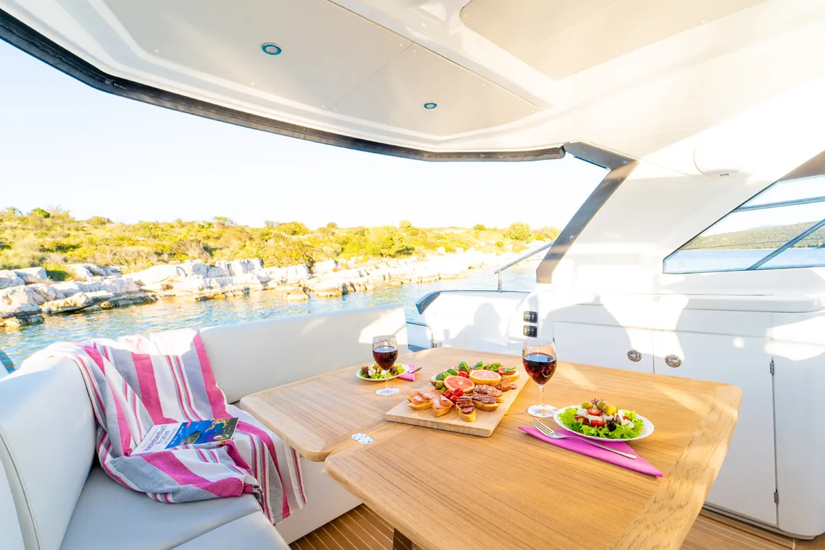 Star Trek, a Beneteau Gran Turismo 41 motor yacht at Grad Šibenik, Croatia