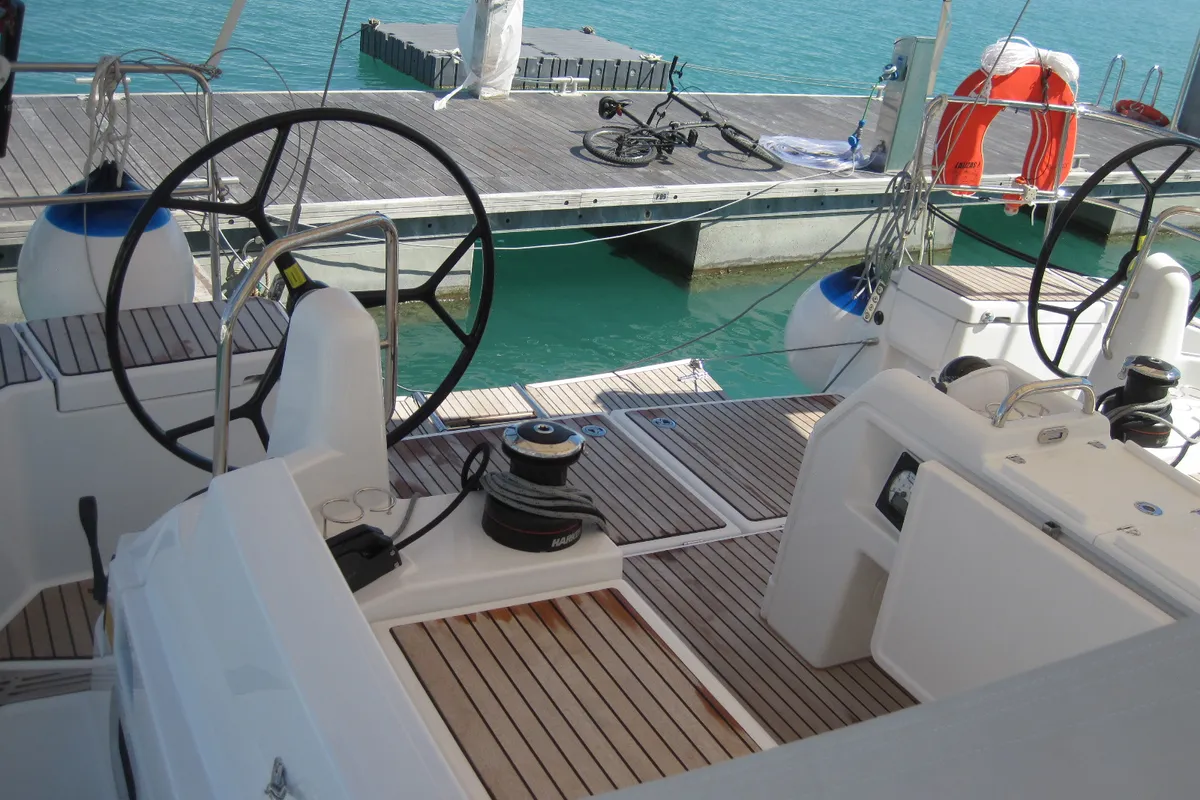 Teresa, a Jeanneau Sun Odyssey 490 sailboat at Capo d'Orlando, Italy
