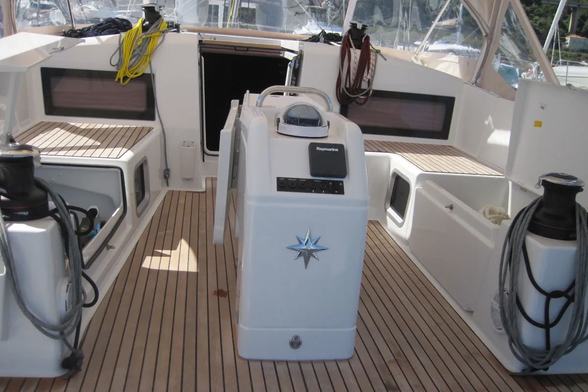 Teresa, a Jeanneau Sun Odyssey 490 sailboat at Capo d'Orlando, Italy