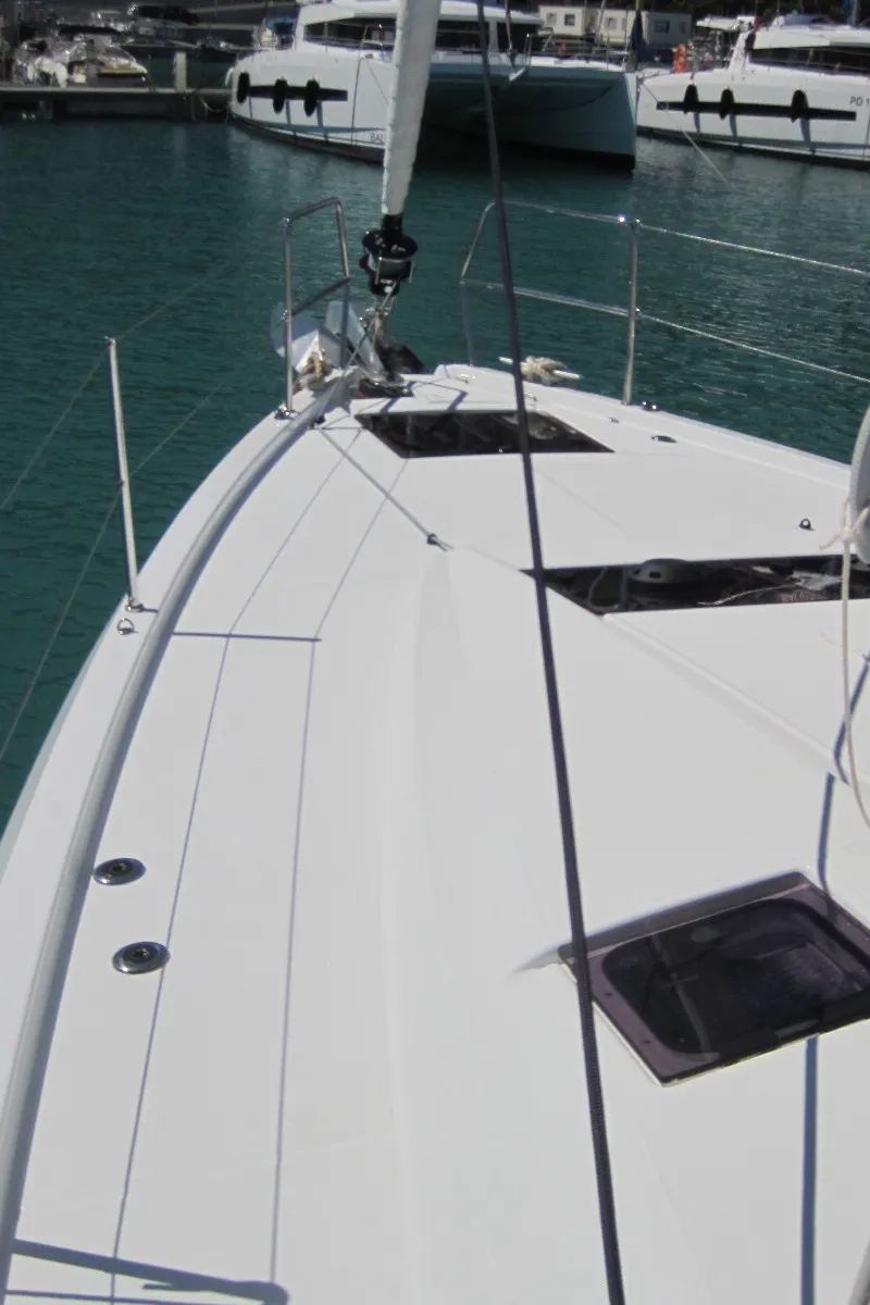 Teresa, a Jeanneau Sun Odyssey 490 sailboat at Capo d'Orlando, Italy