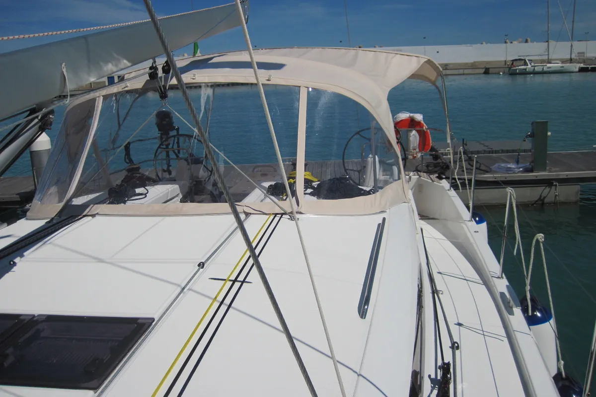 Teresa, a Jeanneau Sun Odyssey 490 sailboat at Capo d'Orlando, Italy