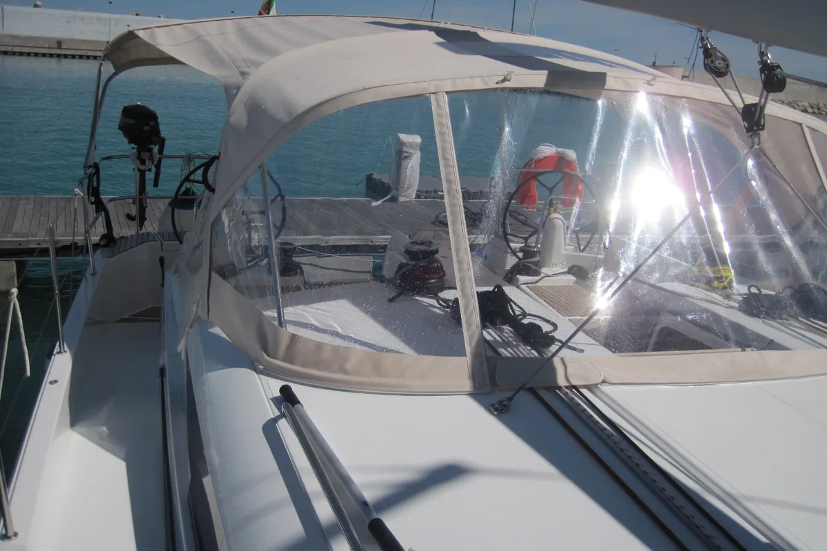 Teresa, a Jeanneau Sun Odyssey 490 sailboat at Capo d'Orlando, Italy
