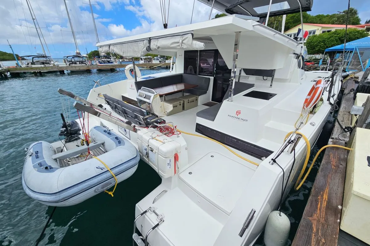 Island Curtisea, a Fountaine Pajot Isla 40 catamaran at Charlotte Amalie, United States