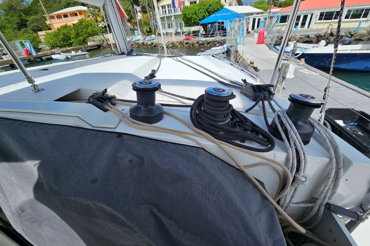Island Curtisea, a Fountaine Pajot Isla 40 catamaran at Charlotte Amalie, United States