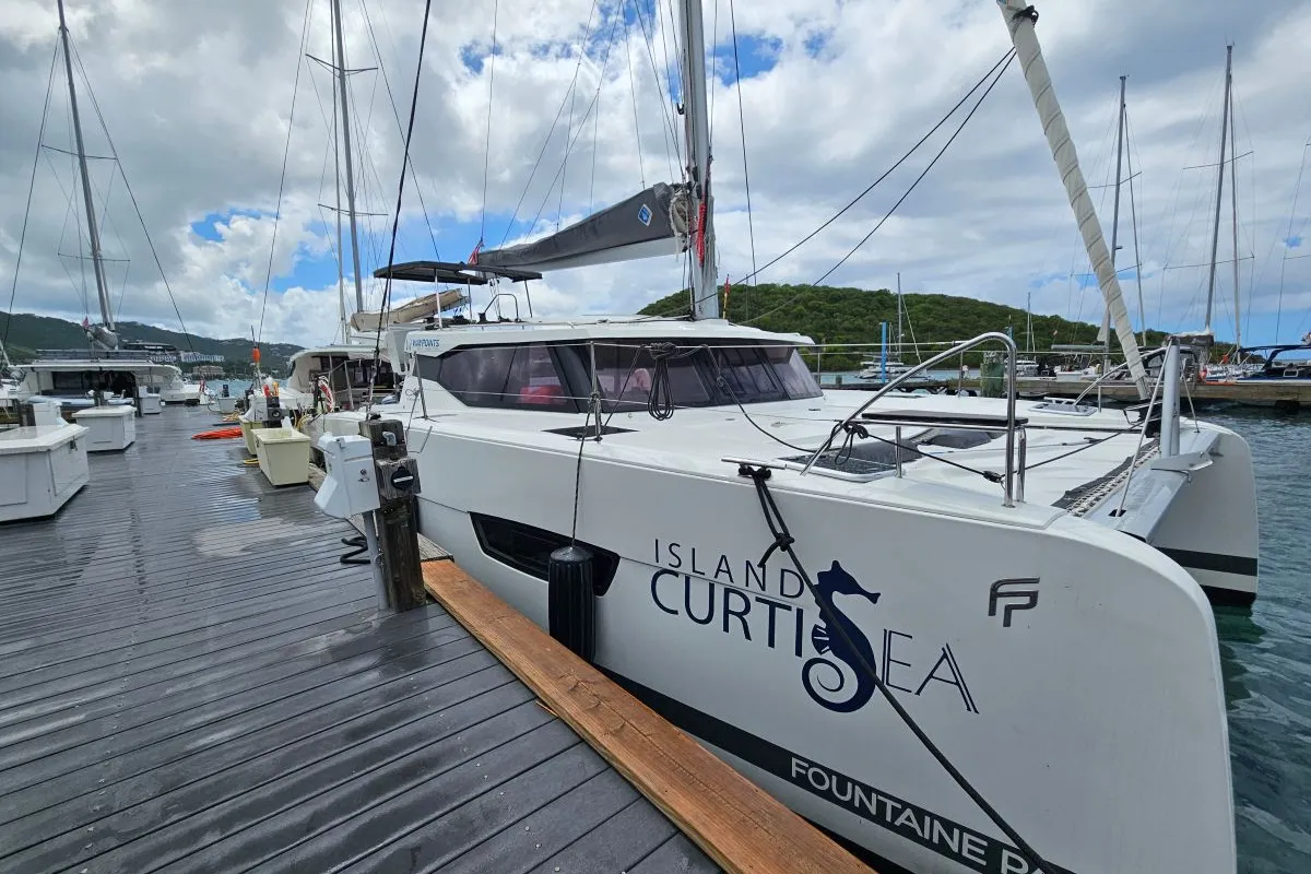Island Curtisea, a Fountaine Pajot Isla 40 catamaran at Charlotte Amalie, United States