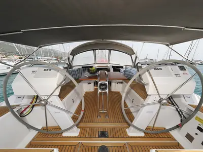 Cockpit of Purple Rain, a Hanse 455 sailboat at Grad Šibenik, Croatia