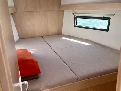 Cabin on Levante, a Bavaria C38 sailboat at Palma de Mallorca, Spain