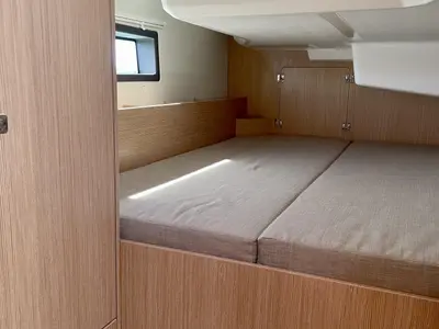 Cabin on Levante, a Bavaria C38 sailboat at Palma de Mallorca, Spain