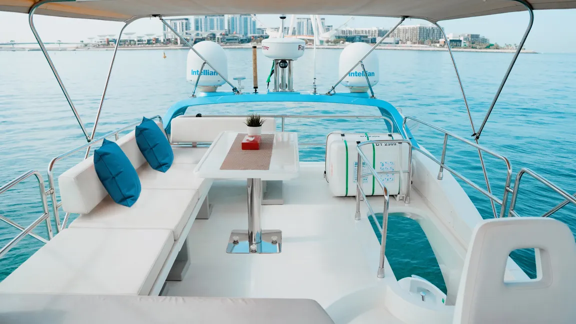 Azimut 50, a motor yacht at Dubai Harbour, United Arab Emirates