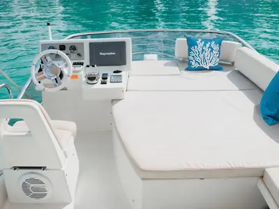 Azimut 50, a motor yacht at Dubai Harbour, United Arab Emirates