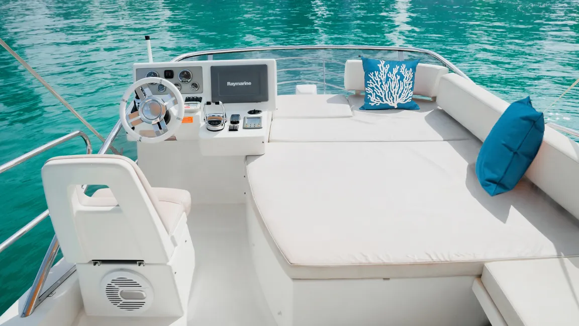 Azimut 50, a motor yacht at Dubai Harbour, United Arab Emirates
