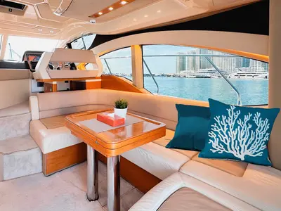 Azimut 50, a motor yacht at Dubai Harbour, United Arab Emirates